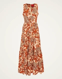 La DoubleJ Vestiti<Sleeveless Big Dress V-NeckReef Pale Pink in Summer Poplin