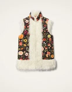 La DoubleJ Capispalla<Sleeveless Folk JacketBotticelli Black in Compact Jersey