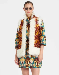 La DoubleJ Capispalla<Sleeveless Folk JacketPapyrus Gold in Jacquard