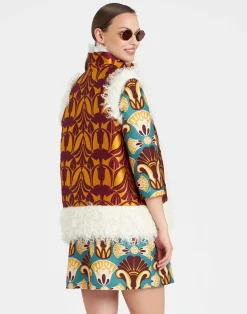 La DoubleJ Capispalla<Sleeveless Folk JacketPapyrus Gold in Jacquard