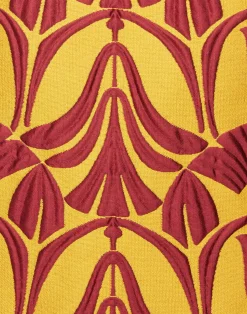 La DoubleJ Capispalla<Sleeveless Folk JacketPapyrus Gold in Jacquard
