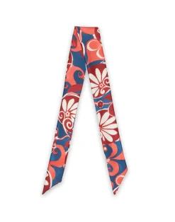 La DoubleJ Foulard E Sciarpe|Accessories<Slim ScarfMoonflower Navy in Fodera
