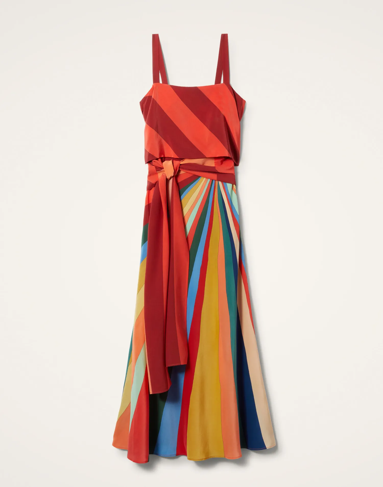 La DoubleJ Vestiti<Slip-Around DressRainbow in Crepe De Chine