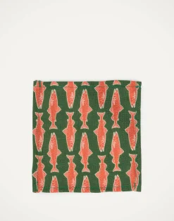 La DoubleJ Tovaglioli|Tessili<Small Napkins Set Of 4Como Fish Green Small in Linen