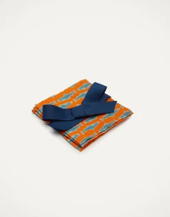 La DoubleJ Tovaglioli|Tessili<Small Napkins Set Of 4Como Fish Orange Small in Linen