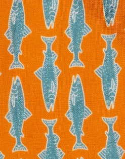 La DoubleJ Tovaglioli|Tessili<Small Napkins Set Of 4Como Fish Orange Small in Linen