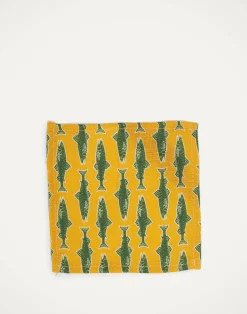 La DoubleJ Tovaglioli|Tessili<Small Napkins Set Of 4Como Fish Yellow Small in Linen