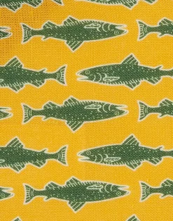 La DoubleJ Tovaglioli|Tessili<Small Napkins Set Of 4Como Fish Yellow Small in Linen