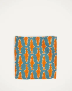 La DoubleJ Tovaglioli|Tessili<Small Napkins Set Of 4Como Fish Blue Small in Linen