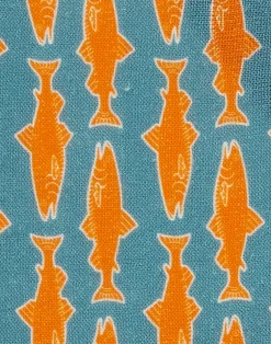 La DoubleJ Tovaglioli|Tessili<Small Napkins Set Of 4Como Fish Blue Small in Linen
