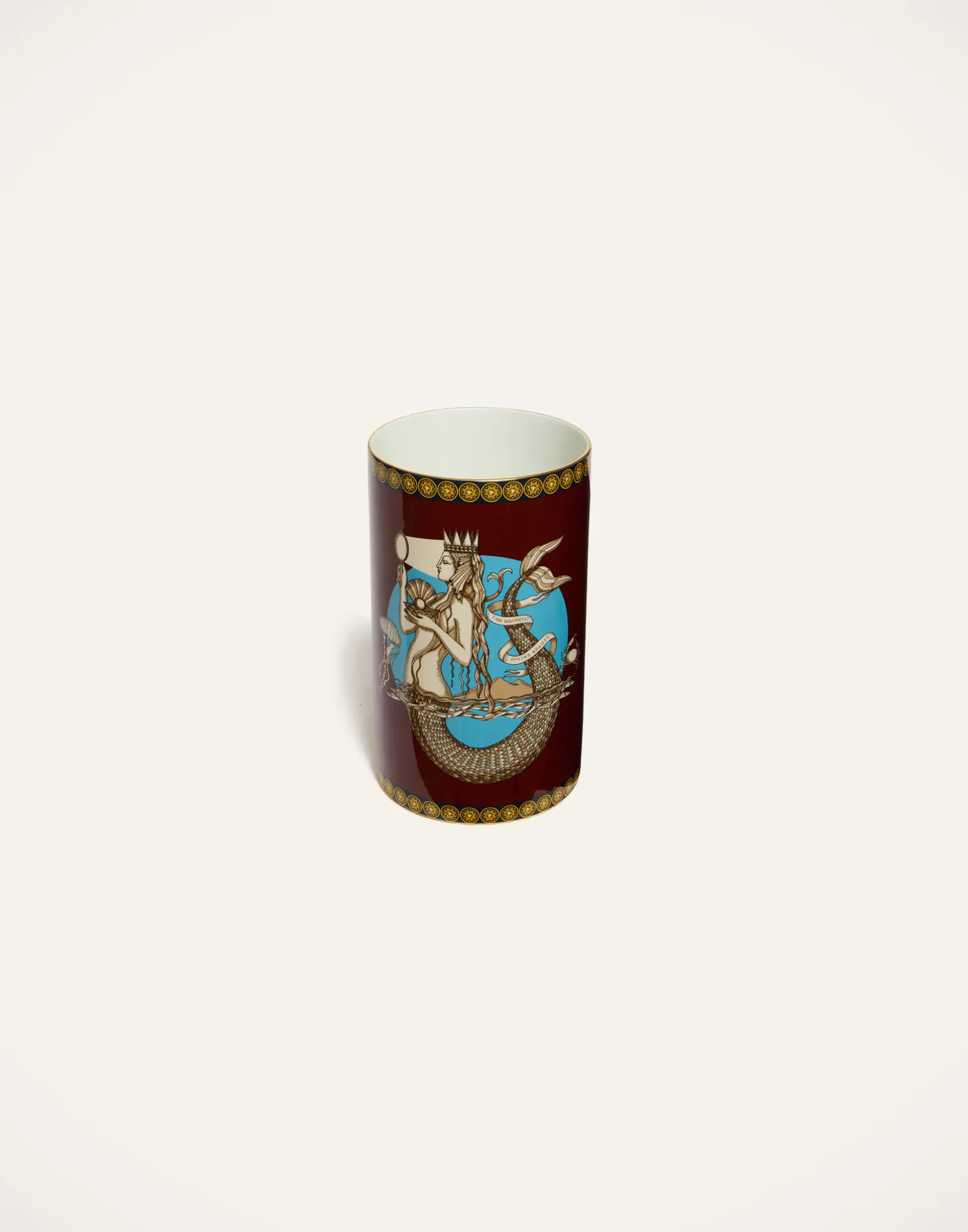 La DoubleJ Vasi|Home Décor<Small Pillar VaseThe Mermaid Bordeaux in Porcelain