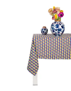 La DoubleJ Tovaglie|Tessili<Small TableclothCubi Giallo/Fucsia in Linen