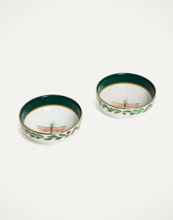 La DoubleJ Accessori Per La Tavola|Tavola<Snack Bowl Set Of 2Libellula Green in Porcelain