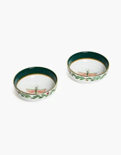 La DoubleJ Accessori Per La Tavola|Tavola<Snack Bowl Set Of 2Libellula Green in Porcelain