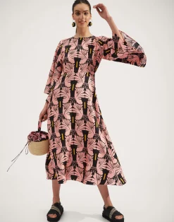 La DoubleJ Vestiti<Sorella DressAli Rosa in Twill Silk