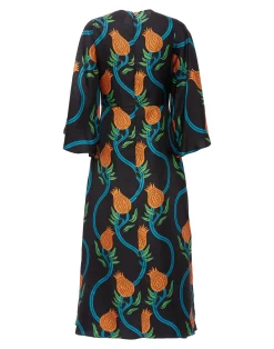 La DoubleJ Vestiti<Sorella DressMelograno Nero in Silk Twill
