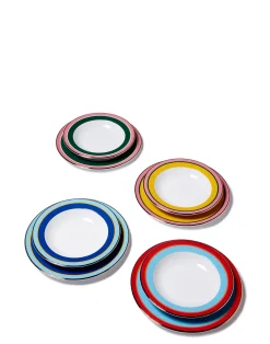 La DoubleJ Piatti|Tavola<Soup & Dinner Plate Set of 4Rainbow Mix in Porcelain