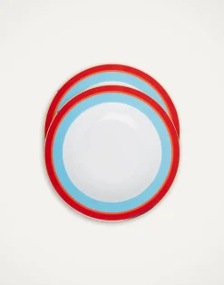 La DoubleJ Piatti|Tavola<Soup Plates Set Of 2Rainbow Azure in Porcelain