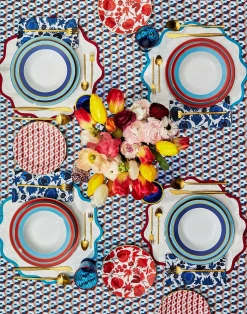 La DoubleJ Piatti|Tavola<Soup Plates Set Of 2Rainbow Azure in Porcelain