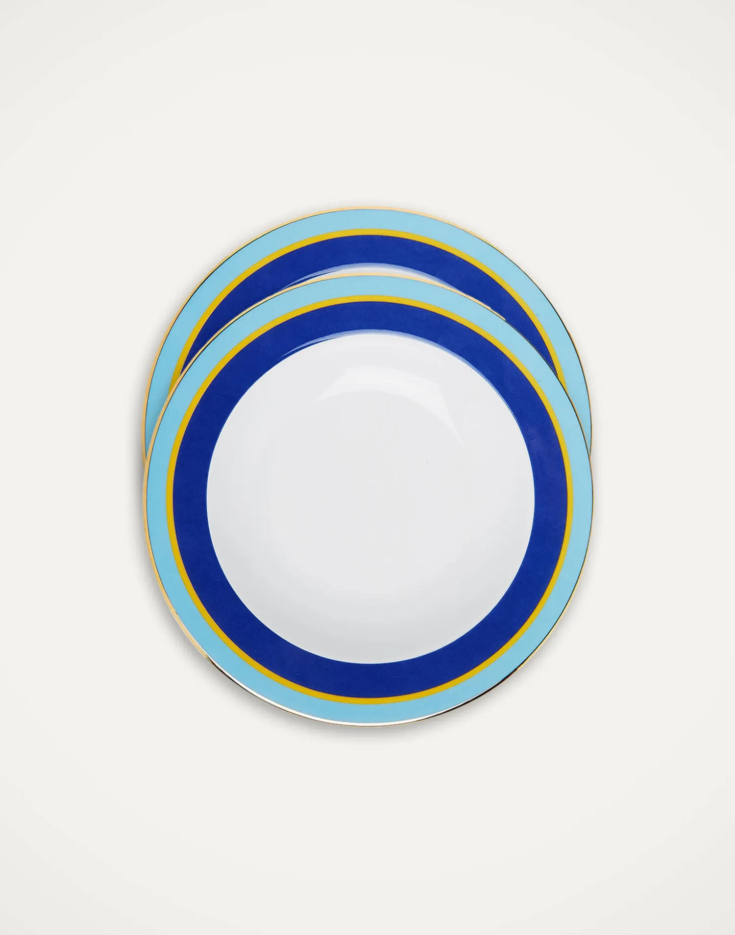 La DoubleJ Piatti|Tavola<Soup Plates Set Of 2Rainbow Blue in Porcelain
