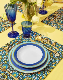 La DoubleJ Piatti|Tavola<Soup Plates Set Of 2Rainbow Blue in Porcelain
