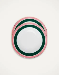 La DoubleJ Piatti|Tavola<Soup Plates Set Of 2Rainbow Forest Green in Porcelain