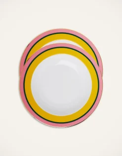 La DoubleJ Piatti|Tavola<Soup Plates Set Of 2Rainbow Yellow in Porcelain