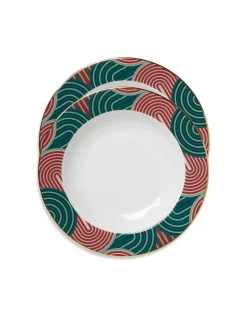 La DoubleJ Piatti|Tavola<Soup Plates Set Of 2Slinky Green in Porcelain