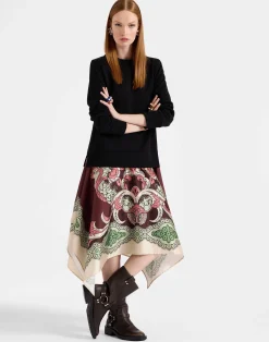 La DoubleJ Vestiti<Sporty Foulard DressPortal Placée Brown in Heavy Jersey