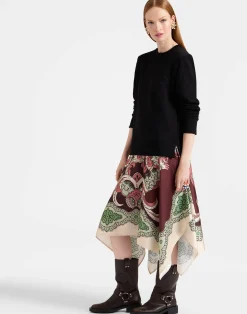 La DoubleJ Vestiti<Sporty Foulard DressPortal Plac&eacute;e Brown in Heavy Jersey