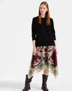 La DoubleJ Vestiti<Sporty Foulard DressPortal Plac&eacute;e Brown in Heavy Jersey