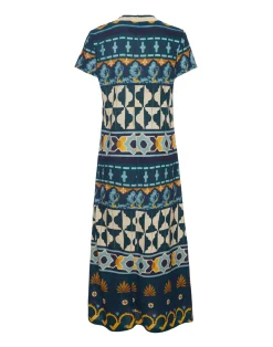 La DoubleJ Vestiti<Sporty Swing DressCasareale Barr&eacute; Plac&egrave;e Emerald in Cotton Jersey
