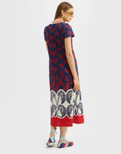 La DoubleJ Vestiti<Sporty Swing DressPalmetto Plac&eacute;e in Cotton Jersey