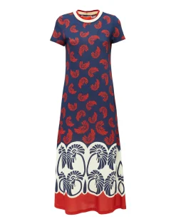 La DoubleJ Vestiti<Sporty Swing DressPalmetto Plac&eacute;e in Cotton Jersey