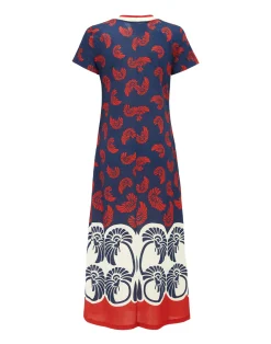 La DoubleJ Vestiti<Sporty Swing DressPalmetto Plac&eacute;e in Cotton Jersey