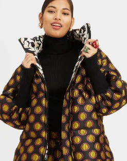 La DoubleJ Capispalla<St. Moritz Reversible JacketWinter Sun Black in Jacquard