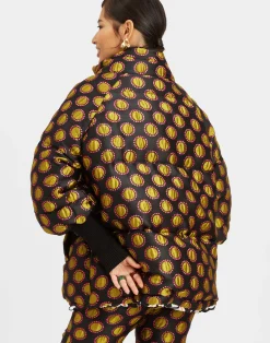 La DoubleJ Capispalla<St. Moritz Reversible JacketWinter Sun Black in Jacquard