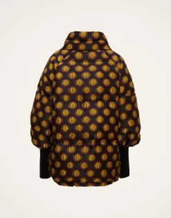 La DoubleJ Capispalla<St. Moritz Reversible JacketWinter Sun Black in Jacquard