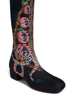 La DoubleJ Scarpe|Accessories<Stretch BootsEve Black in Elastic Lycra
