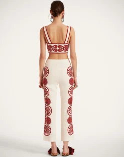 La DoubleJ Pantaloni E Shorts<Stretch PantsMedallion Plac&eacute;e Cream in Envers Satin