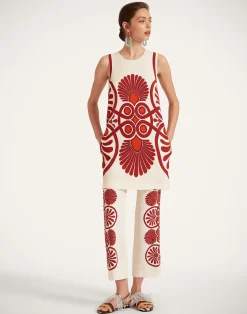 La DoubleJ Pantaloni E Shorts<Stretch PantsMedallion Plac&eacute;e Cream in Envers Satin