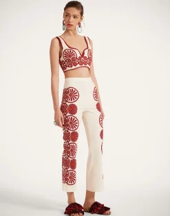 La DoubleJ Pantaloni E Shorts<Stretch PantsMedallion Plac&eacute;e Cream in Envers Satin