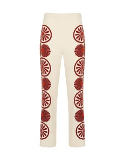 La DoubleJ Pantaloni E Shorts<Stretch PantsMedallion Plac&eacute;e Cream in Envers Satin