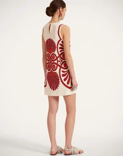 La DoubleJ Camicie E Top|Vestiti<Stretch TunicMedallion Plac&eacute;e Cream in Envers Satin