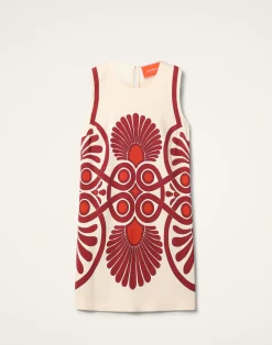 La DoubleJ Camicie E Top|Vestiti<Stretch TunicMedallion Plac&eacute;e Cream in Envers Satin