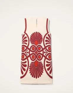 La DoubleJ Camicie E Top|Vestiti<Stretch TunicMedallion Plac&eacute;e Cream in Envers Satin
