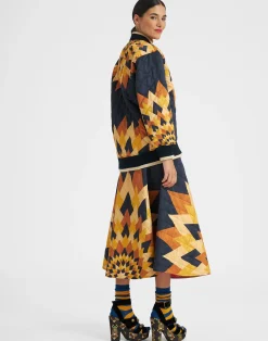 La DoubleJ Capispalla<Suki JacketEgyptian Sun Plac&eacute;e Gold in Quilted Twill