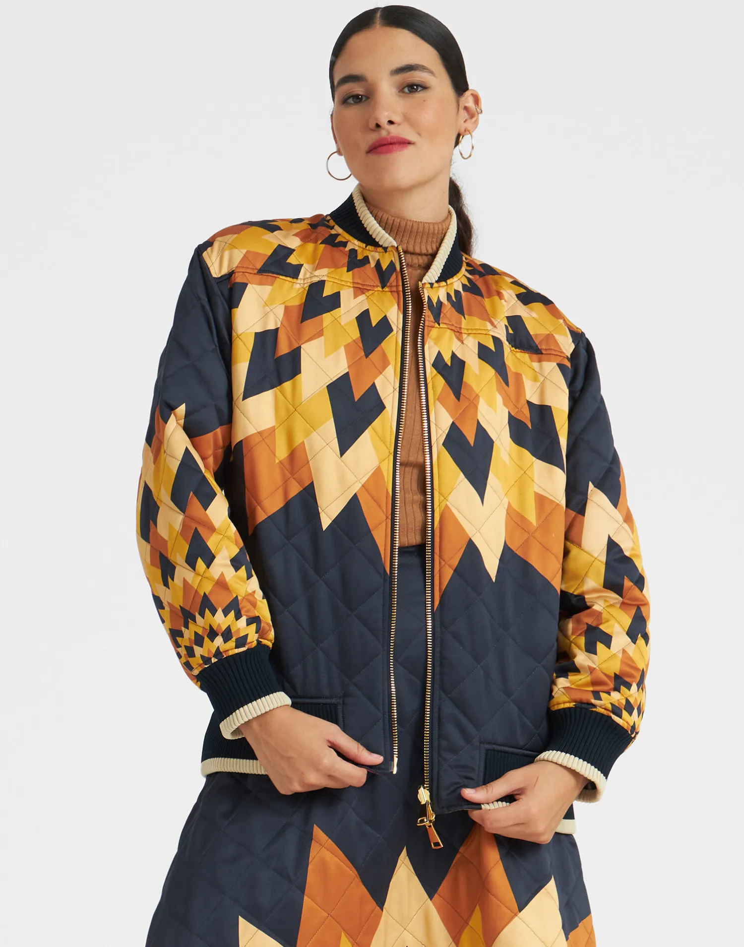 La DoubleJ Capispalla<Suki JacketEgyptian Sun Placée Gold in Quilted Twill