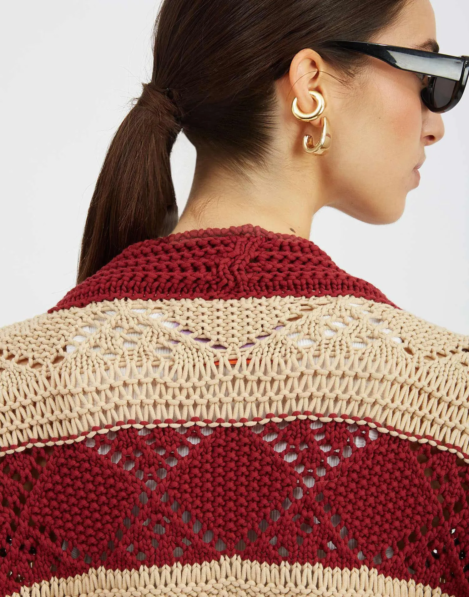 La DoubleJ Maglieria<Summer BoleroSolid Ivory in Cable Chain