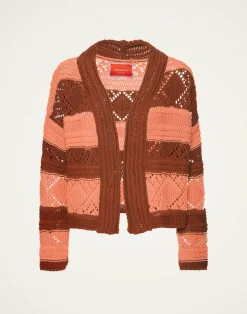 La DoubleJ Maglieria<Summer BoleroSolid Pink in Cable Chain